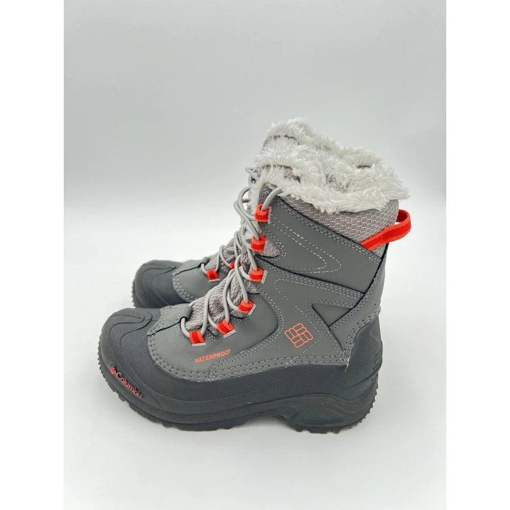 Columbia Omni-Heat Waterproof Winter Snow Boots Gray Orange Women's Size 8